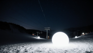 韓国ドラマ　冬のソナタの夜のゲレンデとリフト