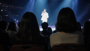 韓国ドラマ「ソンジェ背負って走れ」ECLIPSEライブでペンライトを振るソルとソンジェのステージ